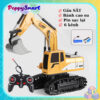 Xe Múc Điều Khiển Từ Xa, Xe Máy Xúc Điều Khiển Từ Xa, Xe Cuốc 6 Kênh (Gầu SẮT,Pin sạc lại)